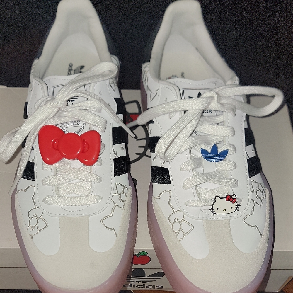 Adidas Kids Sneakers - White, Black, and Pink